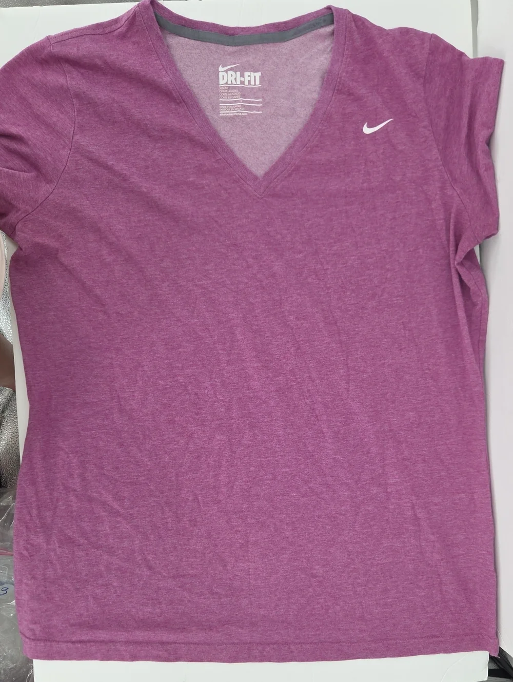Nike Dri-FIT V-Neck Tee in Heather Purple